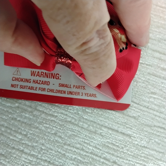 Kids Hair Bow Pinch Clip Set of 7 - Licensed Charater RUDOLPH Christmas - Picture 7 of 12